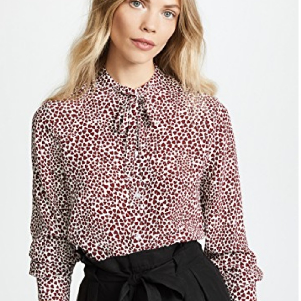 Anine Bing Holly Blouse in Hearts